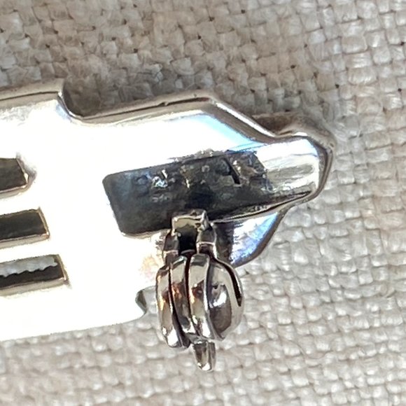 Art Deco Garnet & Marcasite Sterling Brooch - Picture 3 of 4